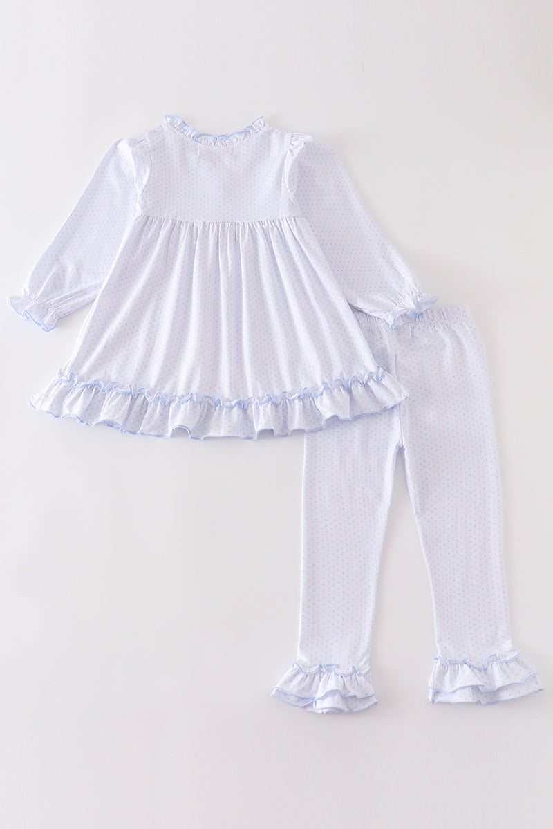 Premium White bow ruffle girl set - Ella Jane Lifestyle Boutique