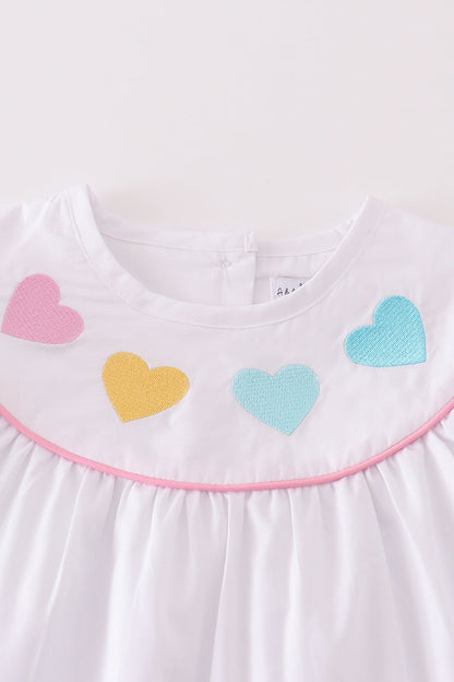 Premium white valentine heart embroidery dress - Ella Jane Lifestyle Boutique