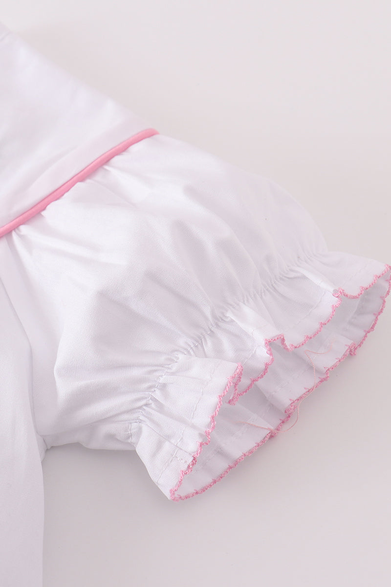 Premium white valentine heart embroidery dress - Ella Jane Lifestyle Boutique