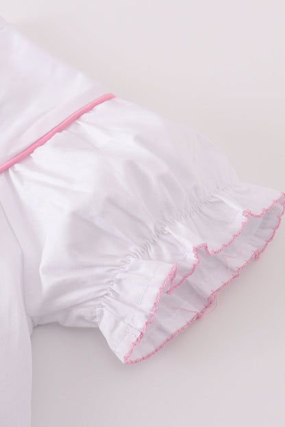 Premium white valentine heart embroidery dress - Ella Jane Lifestyle Boutique