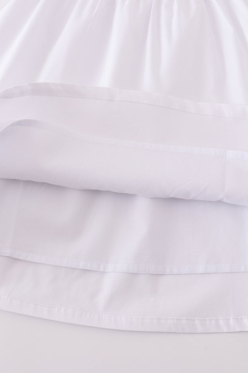 Premium white valentine heart embroidery dress - Ella Jane Lifestyle Boutique