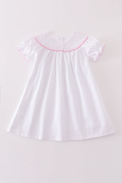 Premium white valentine heart embroidery dress - Ella Jane Lifestyle Boutique