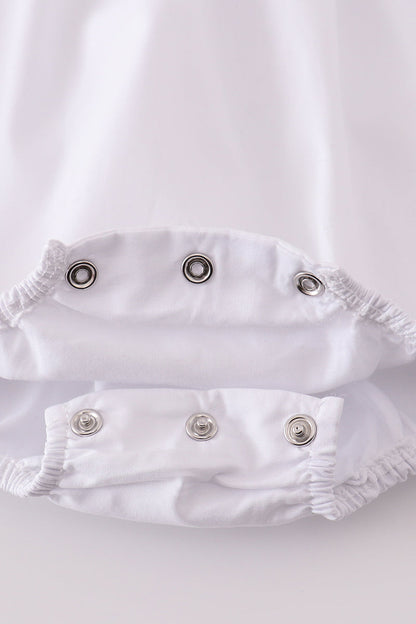 Premium white valentine heart embroidery girl bubble - Ella Jane Lifestyle Boutique