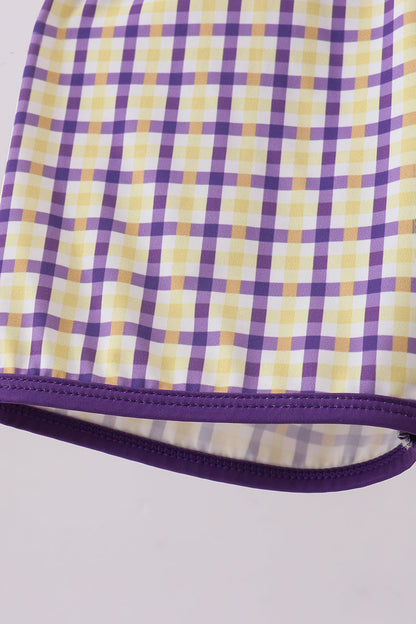 Purple LSU GEAUX embroidery trunks