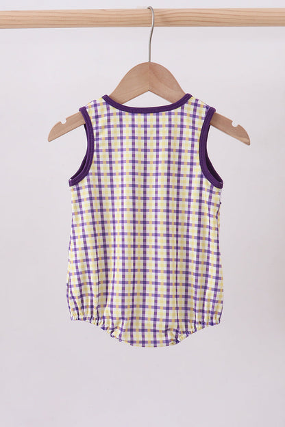 Purple LSU GEAUX smocked bubble