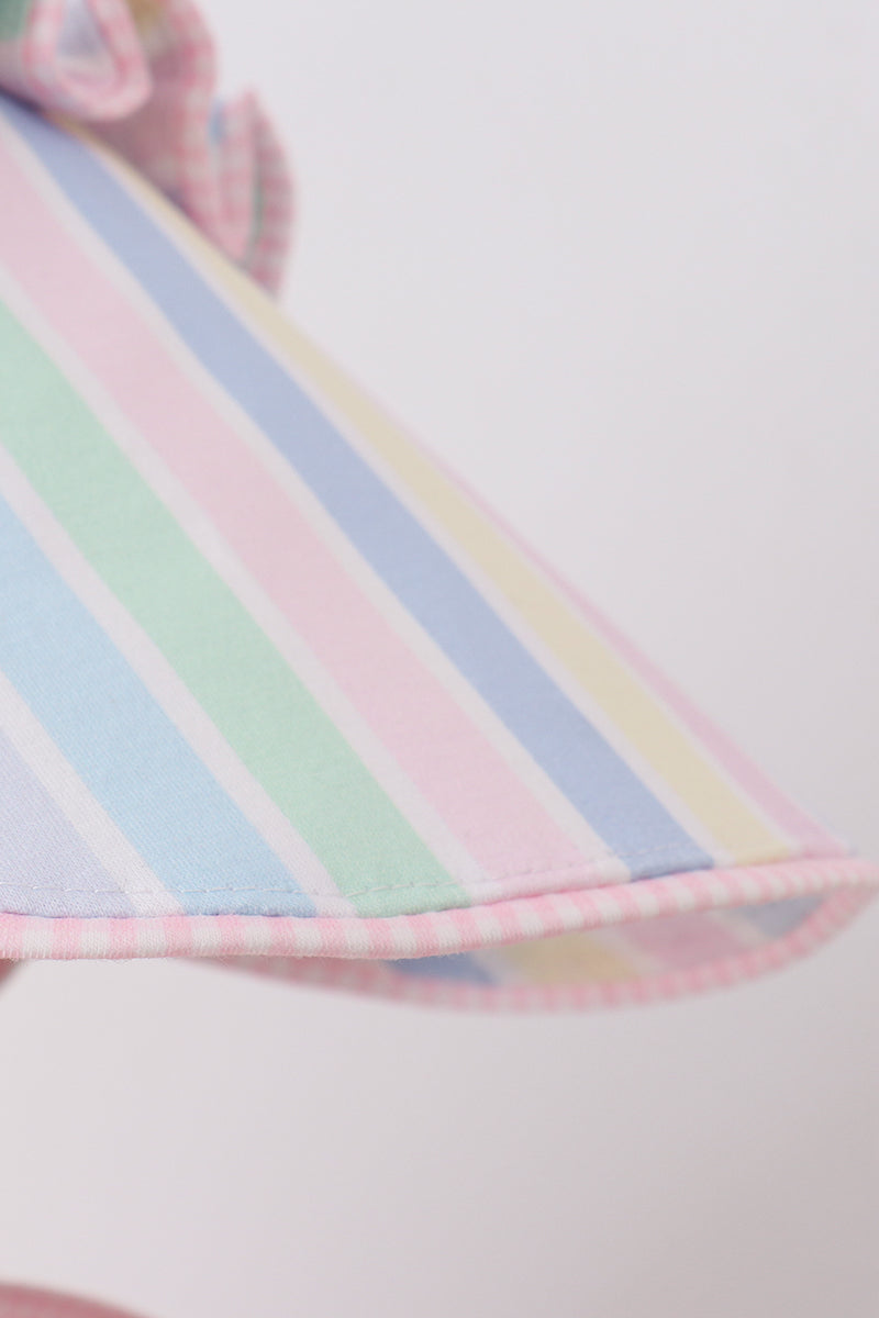 Rainbow Stripe Baby Sun Bonnet