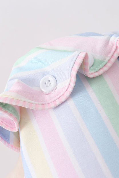 Rainbow Stripe Baby Sun Bonnet