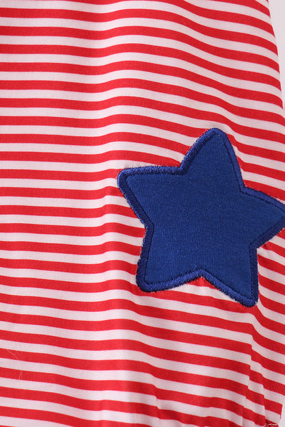 Red stripe star applique bubble
