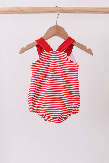 Red stripe star applique bubble
