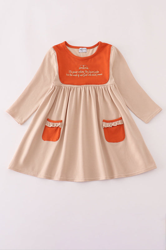Rust isaiah embroidery dress