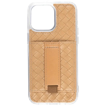 Funda para teléfono tipo billetera con tejido de arenisca