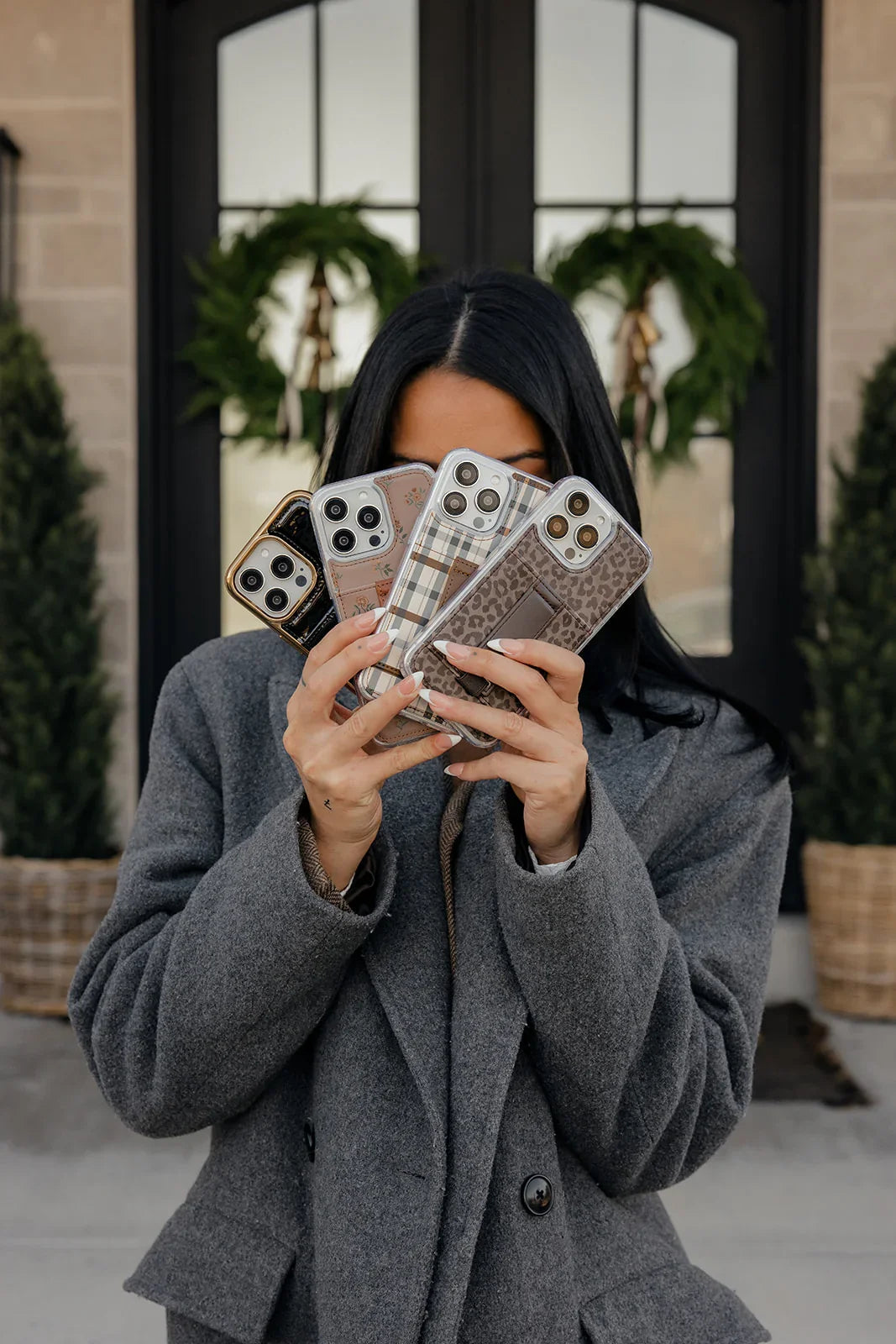 Funda para teléfono tipo cartera con estampado de leopardo de sombras 