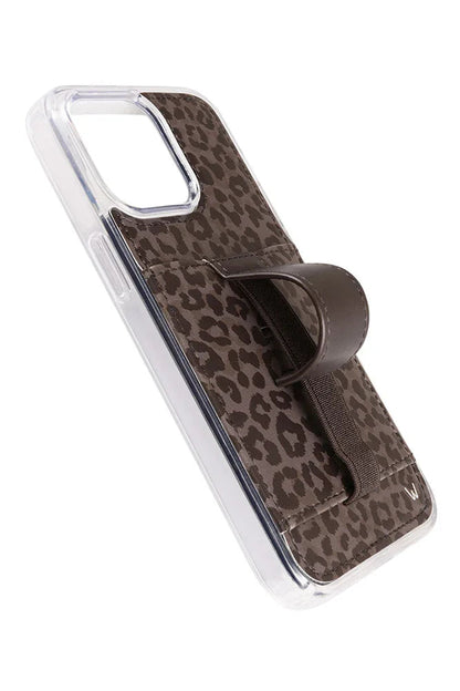 Funda para teléfono tipo cartera con estampado de leopardo de sombras 