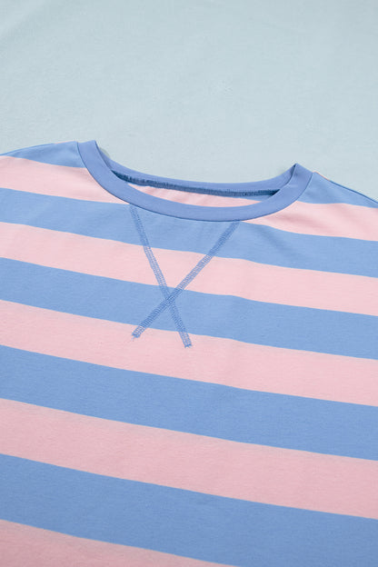 Striped Dolman Tee & Drawstring Skort 2-Piece Set