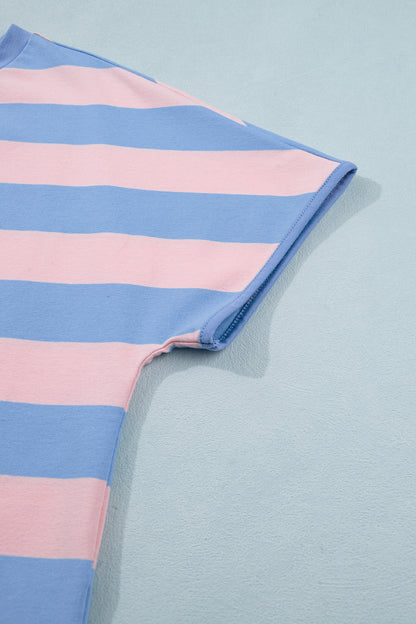 Striped Dolman Tee & Drawstring Skort 2-Piece Set
