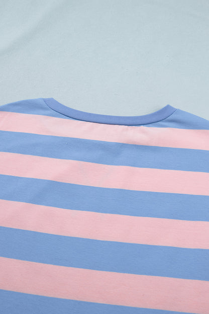 Striped Dolman Tee & Drawstring Skort 2-Piece Set