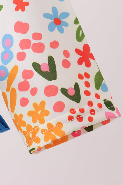 Summer Floral Print Ruffle Rashguard for Girls