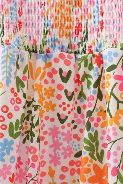 Summer Floral Print Smocked Mom & Me Dress Set