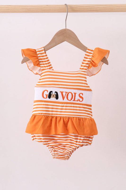 Traje de baño de rayas fruncidas Tennessee Go vols