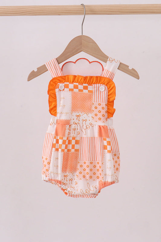Tennessee orange applique patchwork baby girl bubble