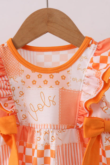 Tennessee orange baby patchwork ruffle bubble