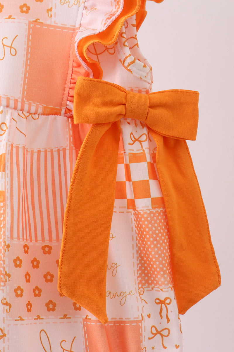Tennessee orange baby patchwork ruffle bubble
