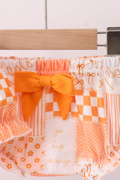 Tennessee orange patchwork girl bloomer set