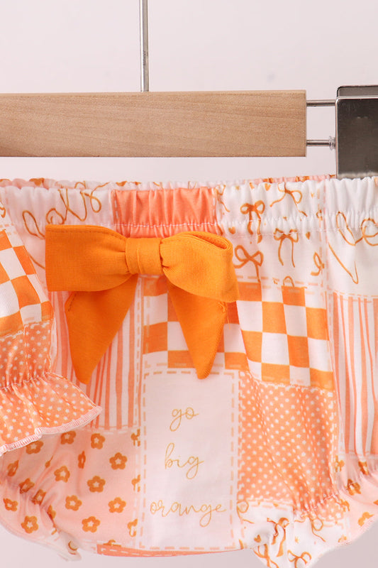 Tennessee orange patchwork girl bloomer set