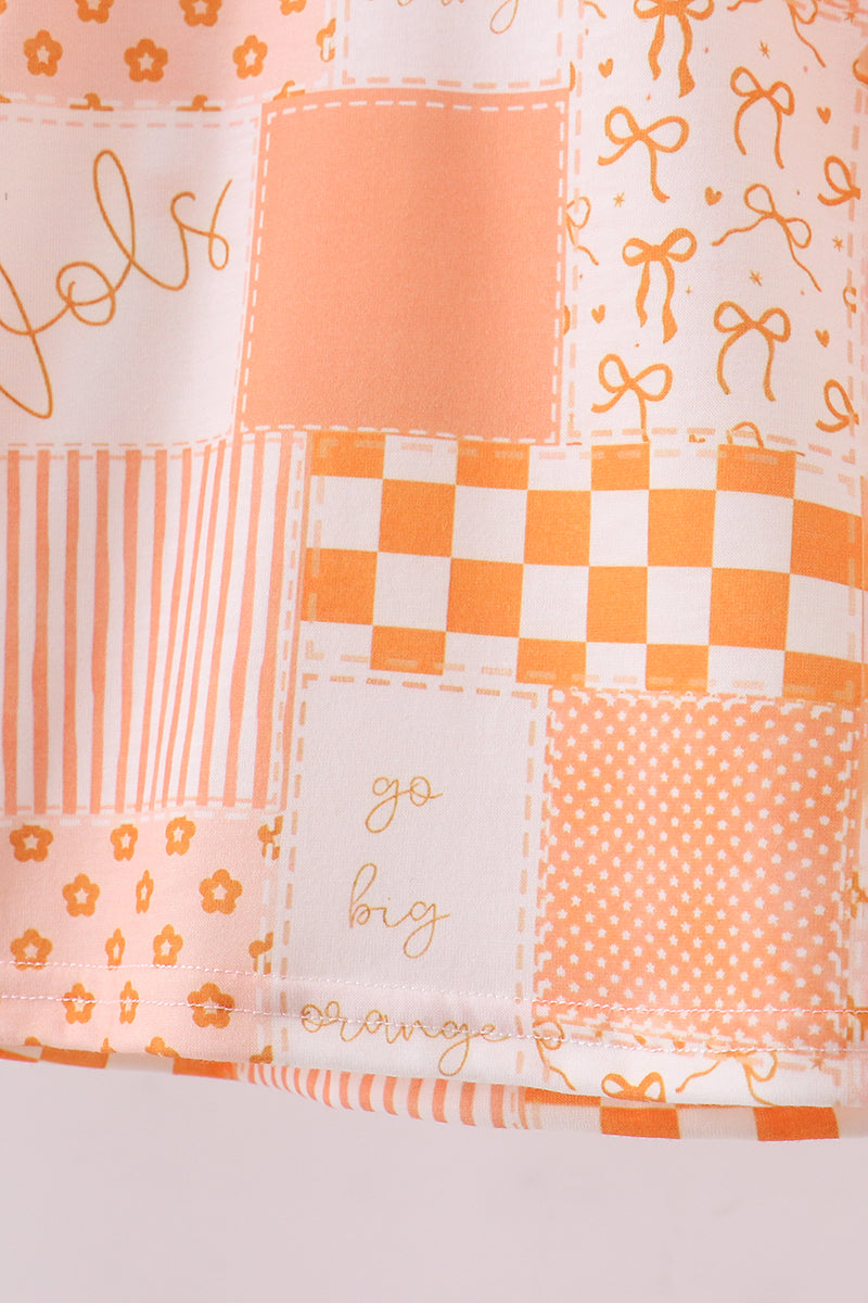 Tennessee orange patchwork girl bloomer set