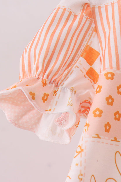 Tennessee orange patchwork girl bloomer set