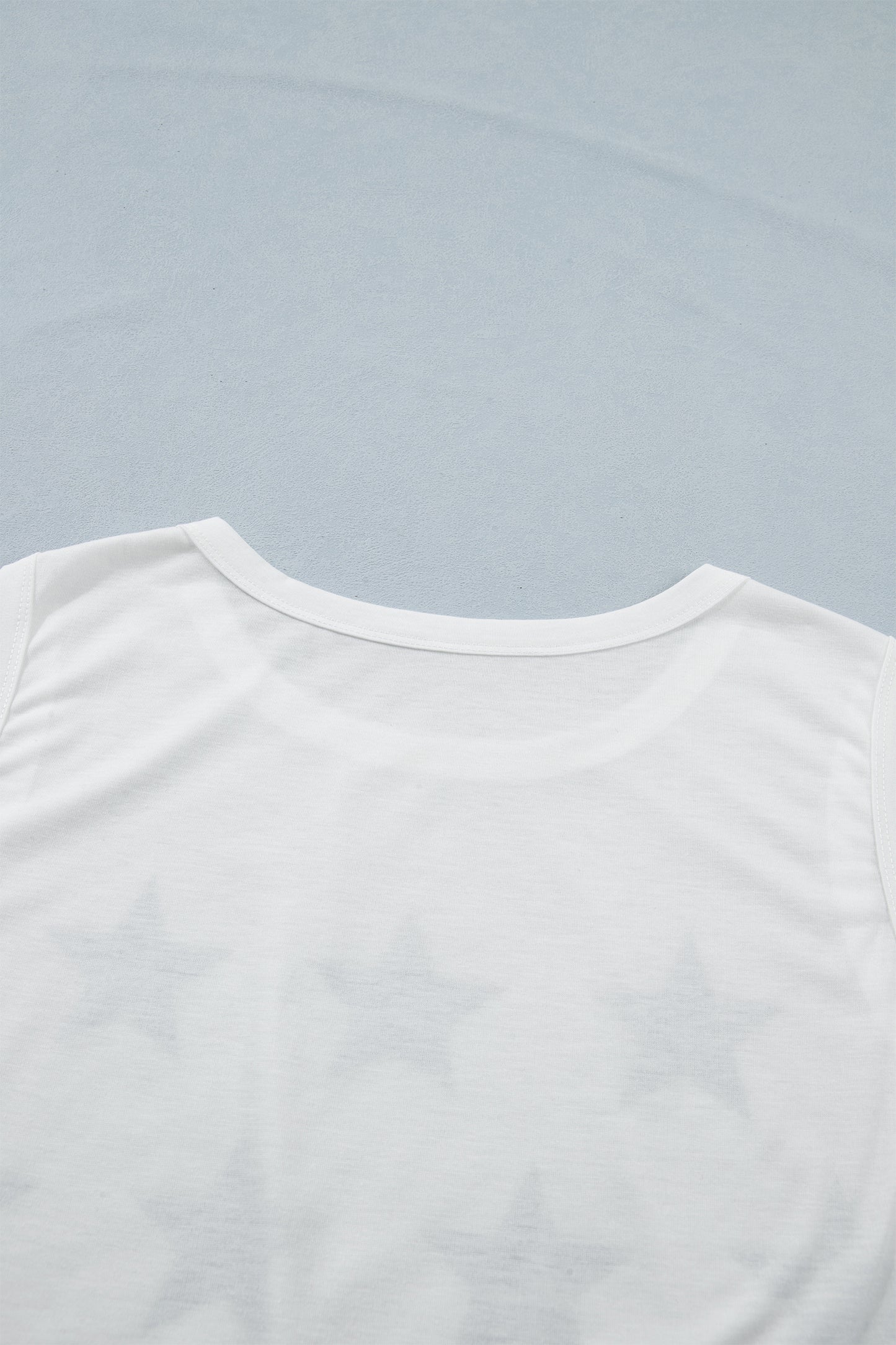 White Vintage Stars and Stripes Printed Casual Tank Top