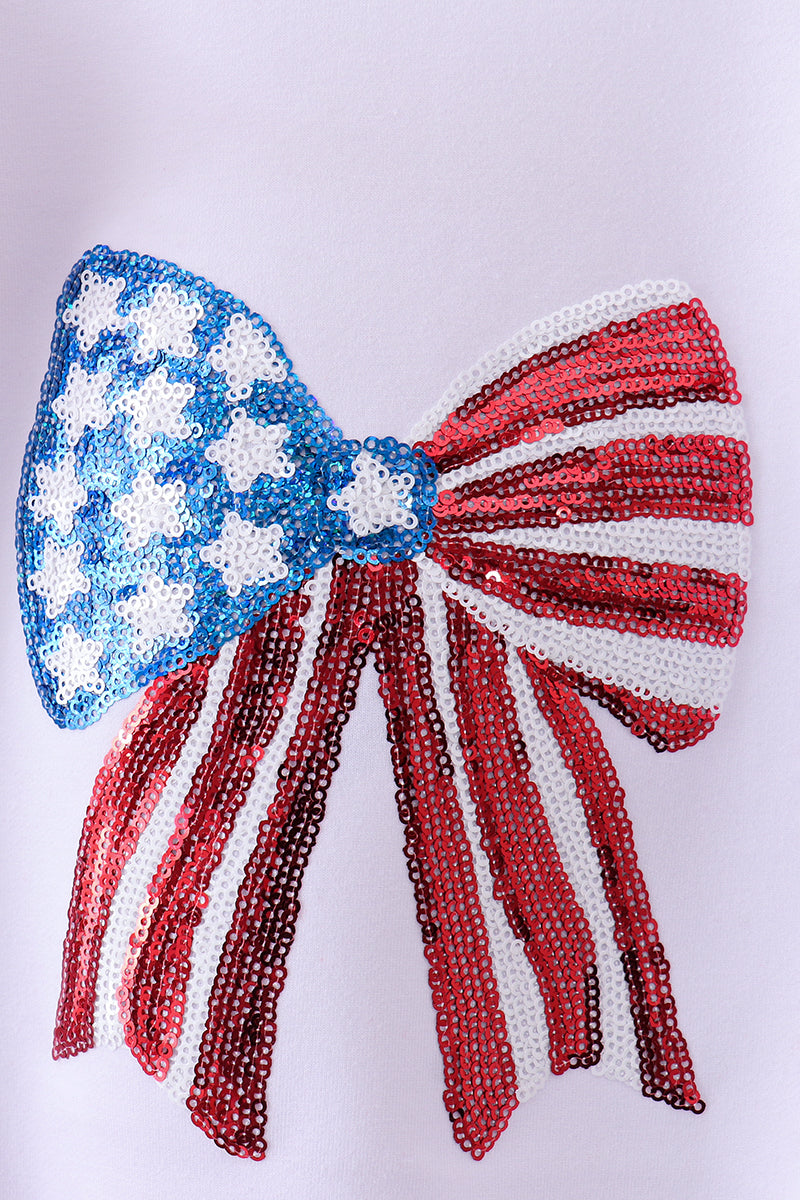 White bow sequin girl bubble