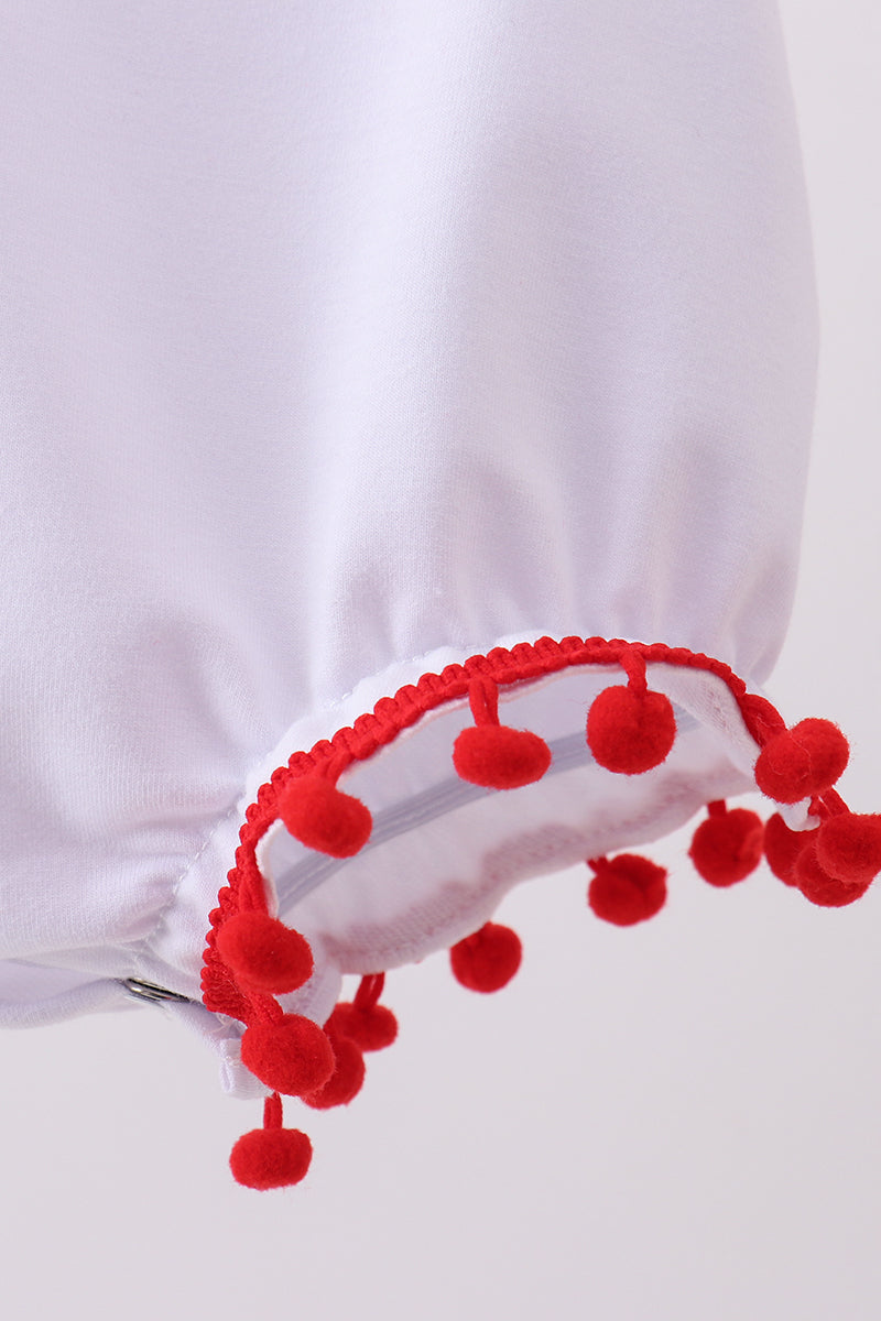 White bow sequin girl bubble