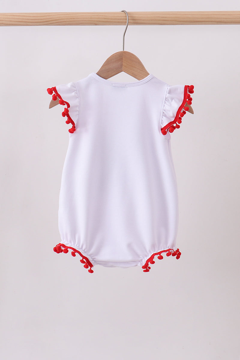 White bow sequin girl bubble
